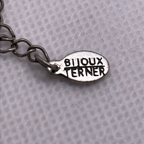 Bijou Terner Silver Black and White Geometric Statement Necklace Chunky Funky - Picture 5 of 11